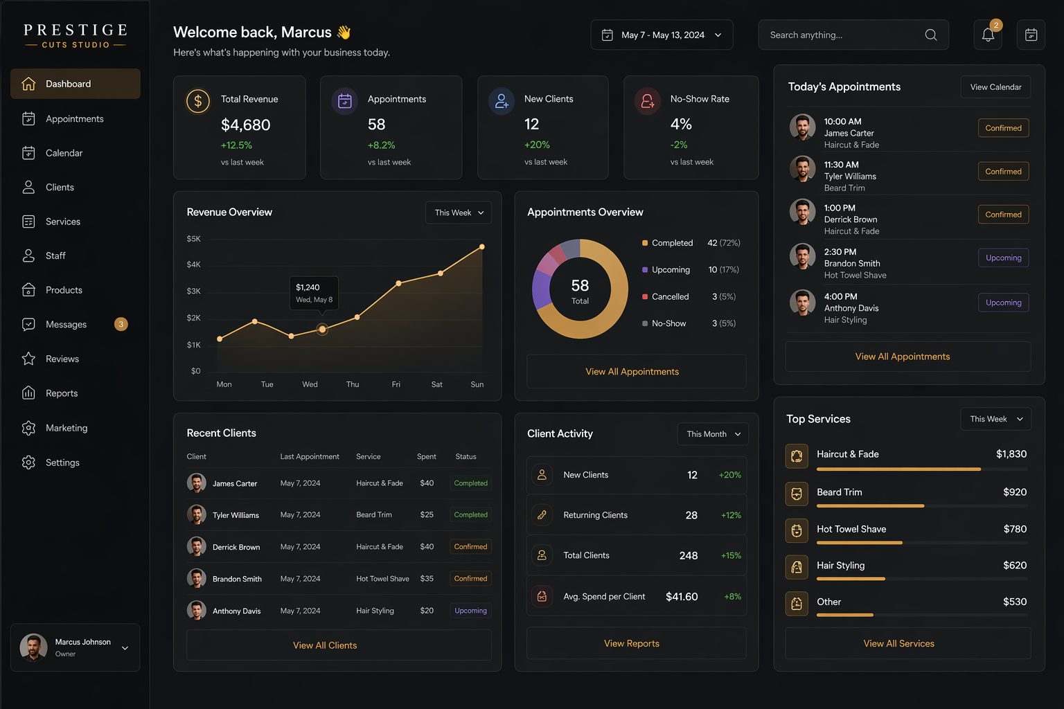 Barber CRM example