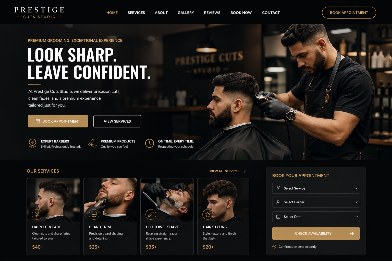 Barber website example