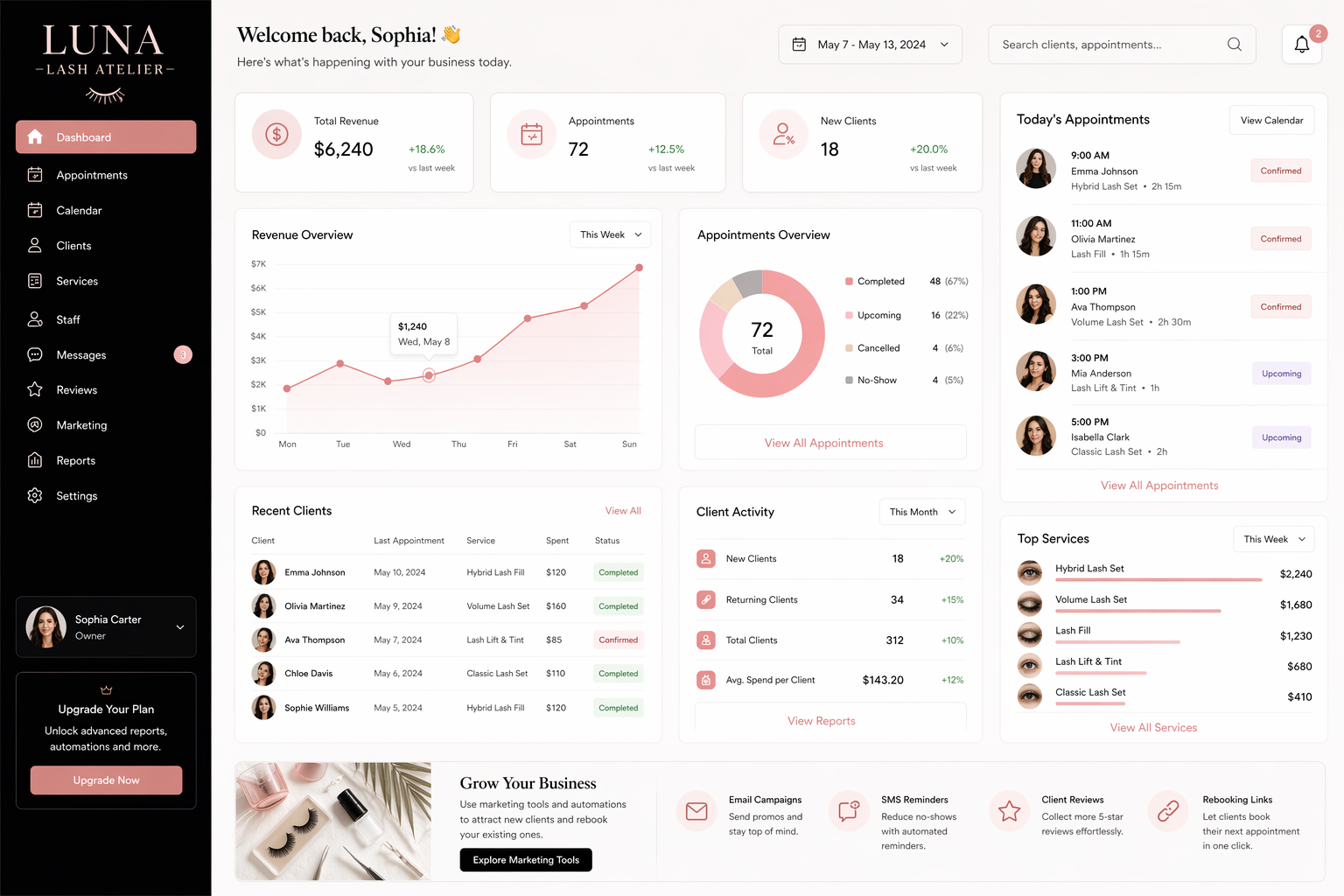 Lash CRM example