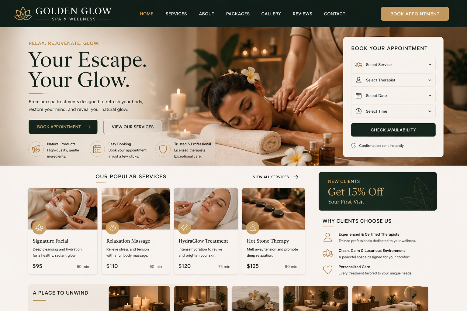 Spa website example